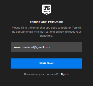 Forgot your password Send Email