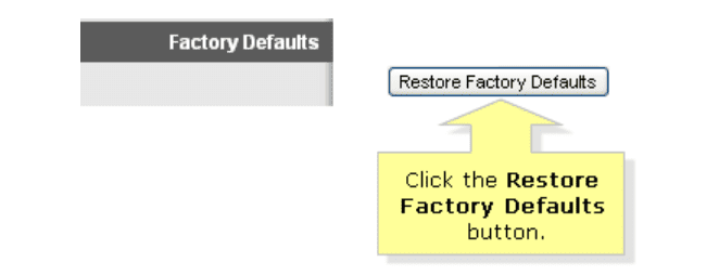 Restore Factory Defaults