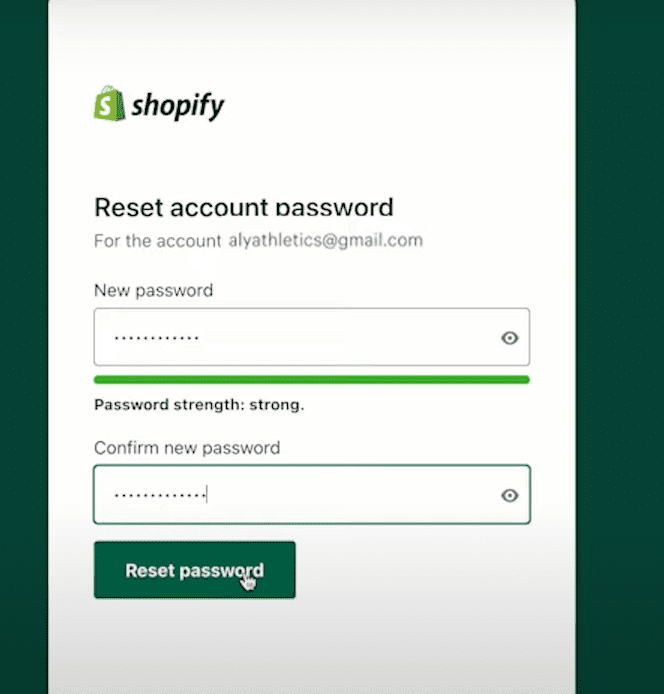Reset account password