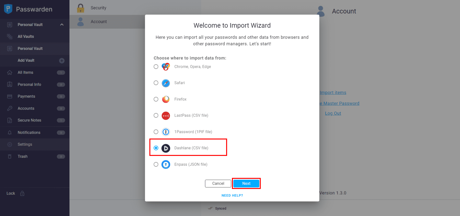 Dashlane Import File