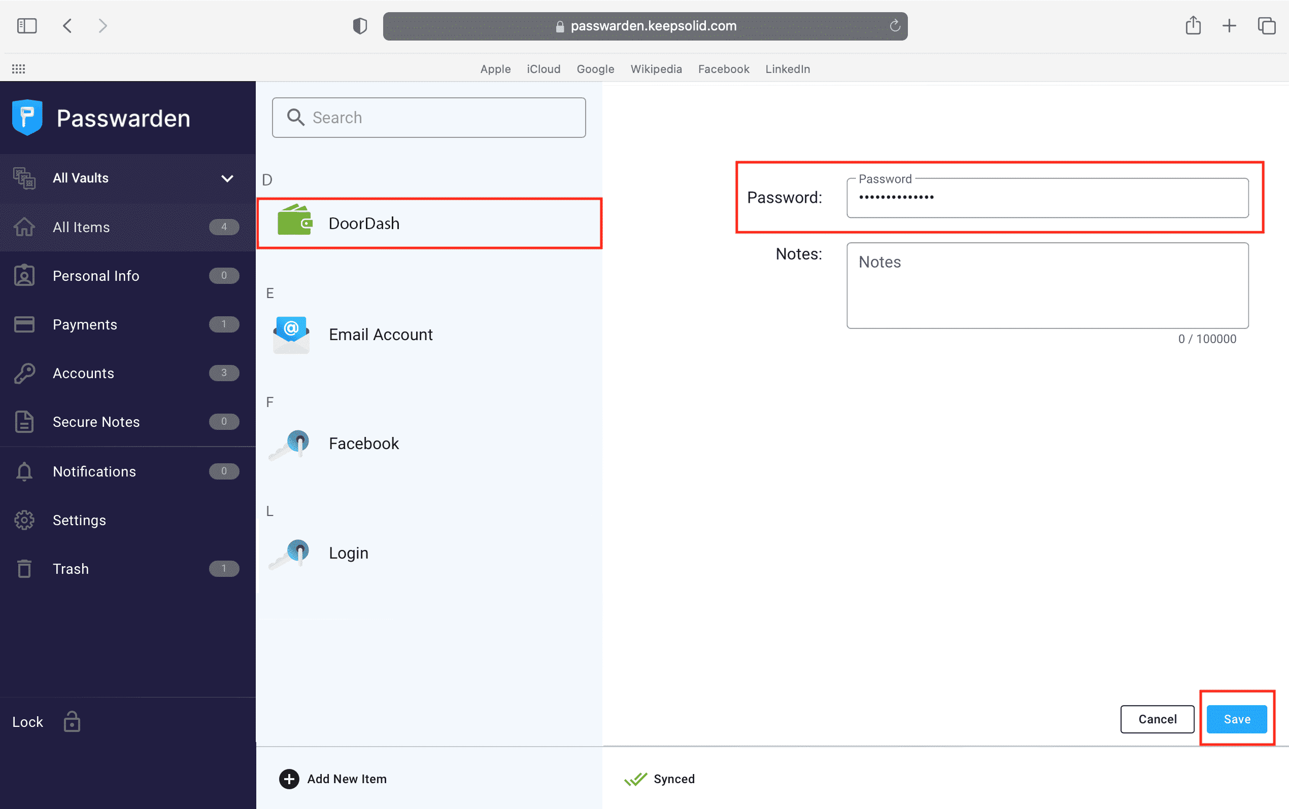 password breach in houzz passwarden app